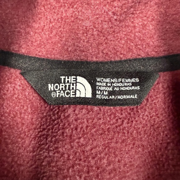The North Face Jacket Womens Medium Red Fleece 1/4 Zip Pullover Pockets Soft - Picture 3 of 9